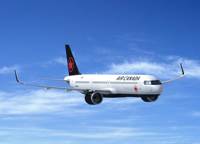 Air Canada A321XLR en vol, livrée feuille d’érable
