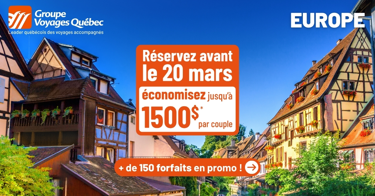 Promo circuits Europe Groupe Voyages Québec